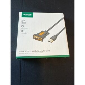 UGREEN USB 2.0 to RS232 DB9 Serial Adapter PL2303 Cable New Open Box Gray